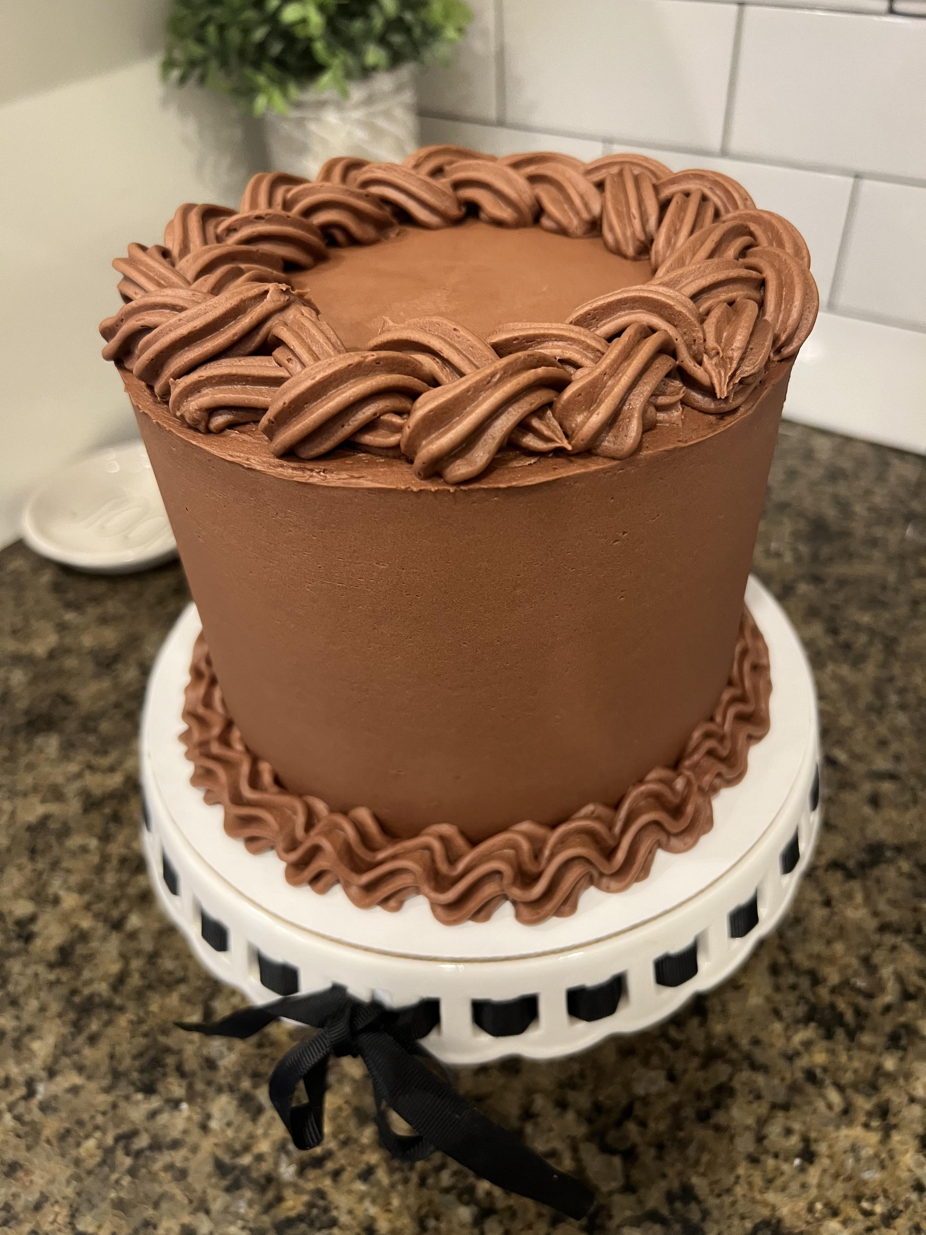 gluten free cake with chocolate frosting