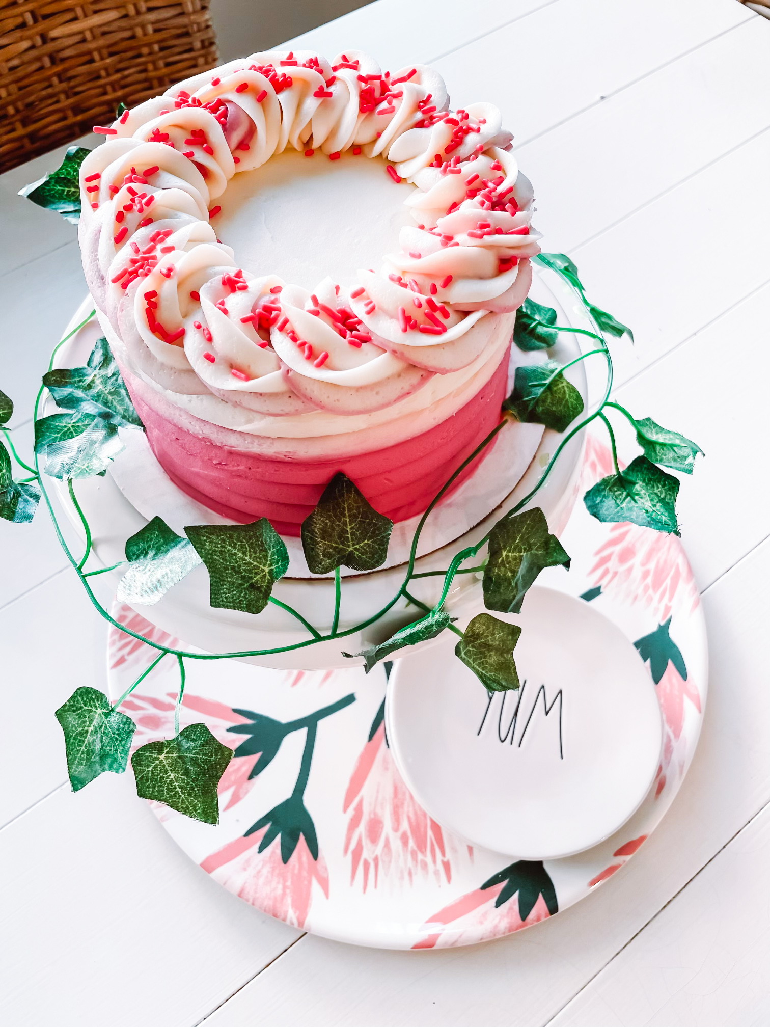 pink ombre cake
